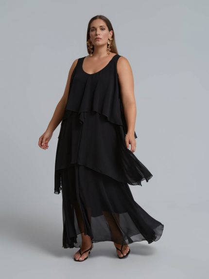 Layered chiffon maxi dress