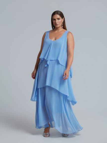 Layered chiffon maxi dress