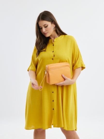 Leather boxy bag