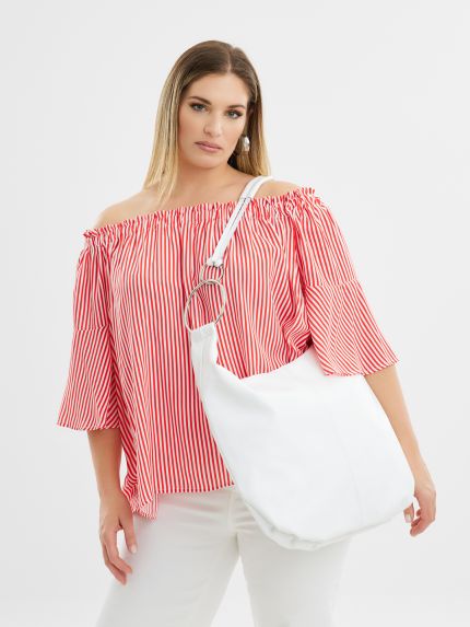 Leather shopper bag