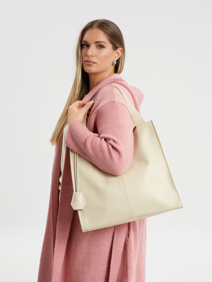 Leather shopper bag