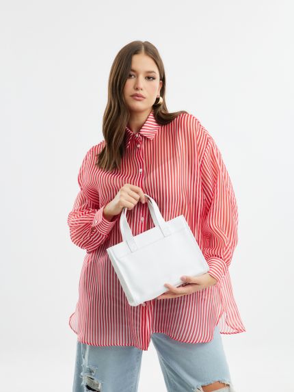 Leather tote bag