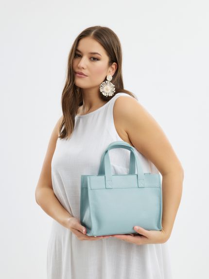 Leather tote bag