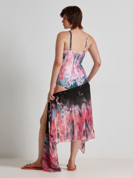 Tie dye printed swimsuit