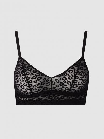 Mesh Balconette Black Leopard