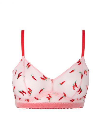 Σουτιέν Balconette Διχτυωτό Powder Pink/Fiery Red