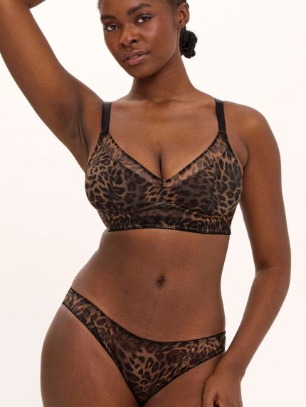 Mesh Support Bra Dark Leopard