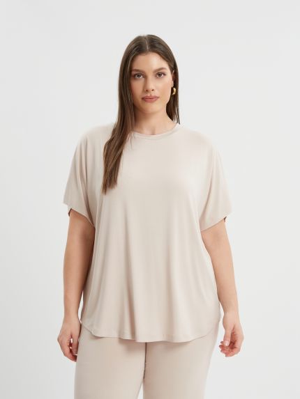 Oversized curved hem bamboo t-shirt