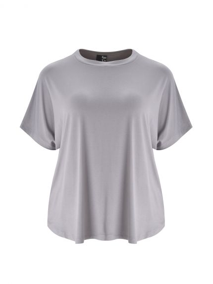Oversized curved hem bamboo t-shirt