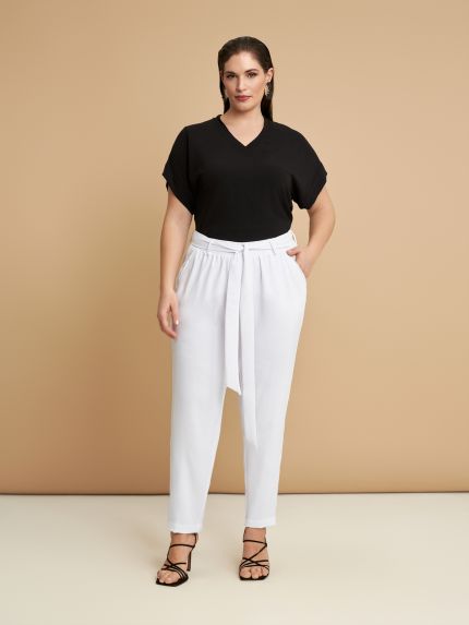 Airwashed crepe joggers with ties