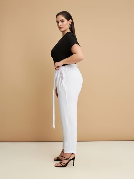 Airwashed crepe joggers with ties