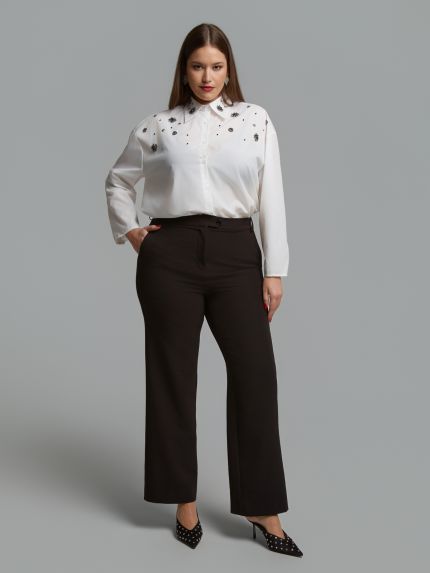 Office-style straight-leg pants