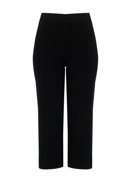 Cropped wide-leg knit pants