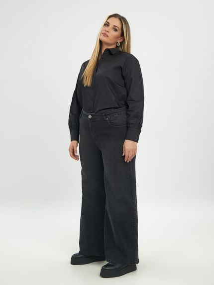 Τζιν wide-leg με strass