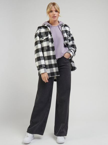 Quilted Overshirt In Charcoal