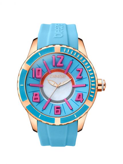Westside Connection Light Blue Rubber Strap Watch