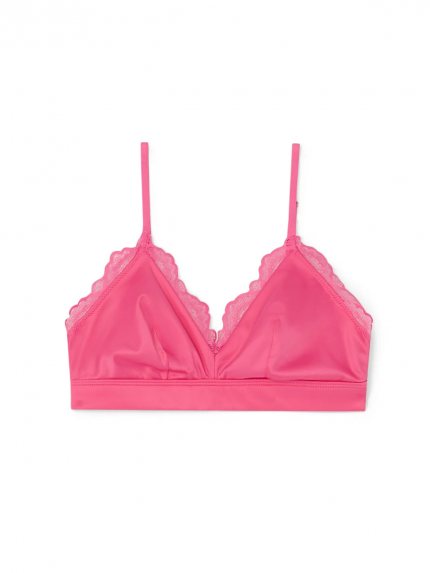 Satin Lace Triangle Bralette
