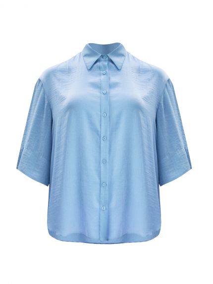 Satin short-sleeve shirt
