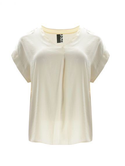 Satin V-neck pleated top