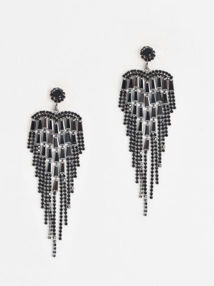 Drop earrings with strass