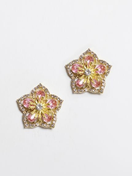 Floral crystal earrings