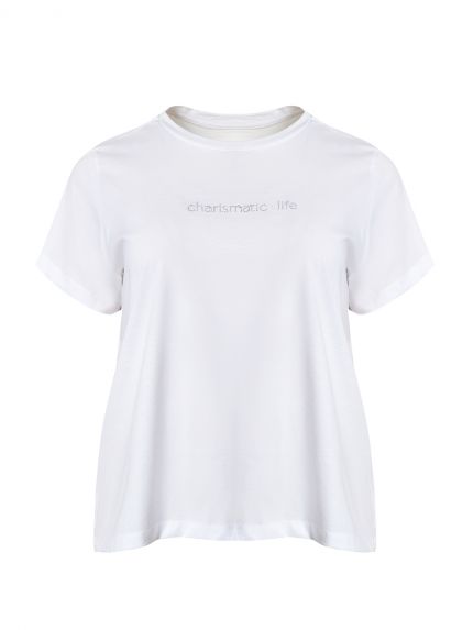 Βαμβακερό t-shirt με strass 