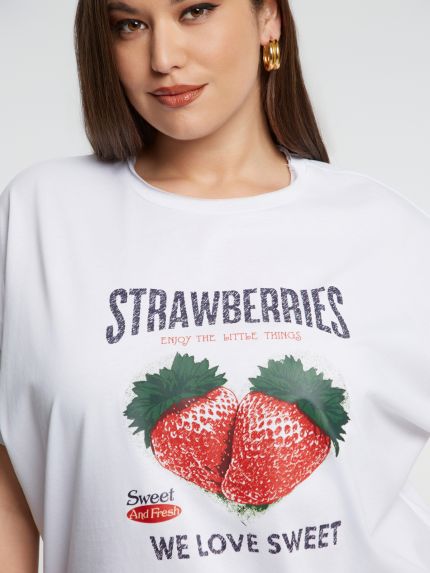 Strawberry graphic cotton t-shirt