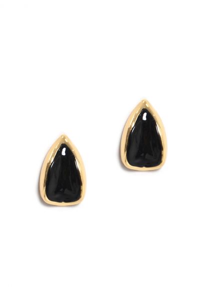 Teardrop resin earrings with gold-tone edging