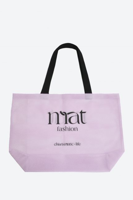 Mesh shopper bag with signature mat logo