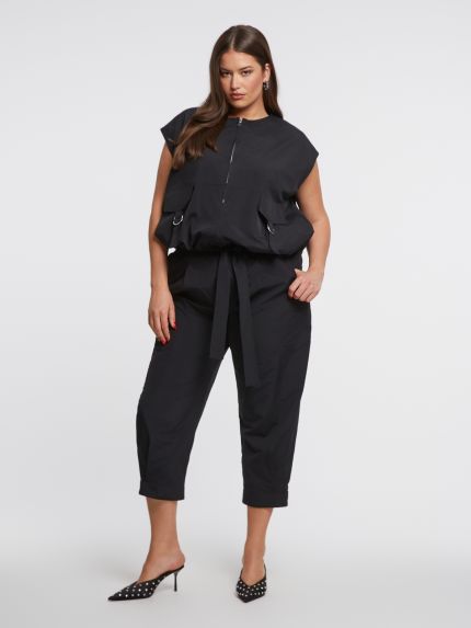 Utility tapered trousers with belt