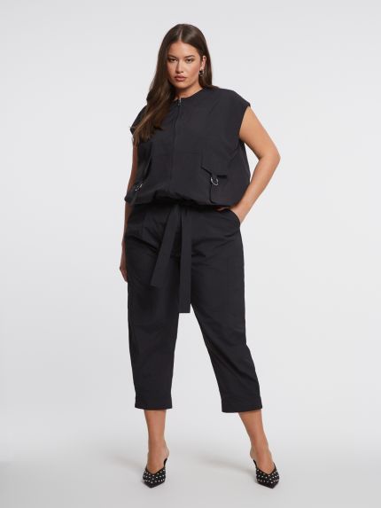 Utility tapered trousers with belt