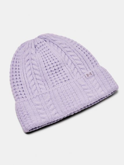 UA Halftime Cable Knit Beanie Salt Purple