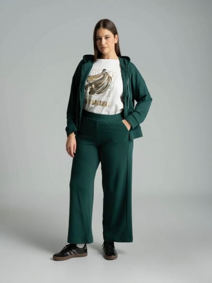 Wide-leg sweat trousers with pockets