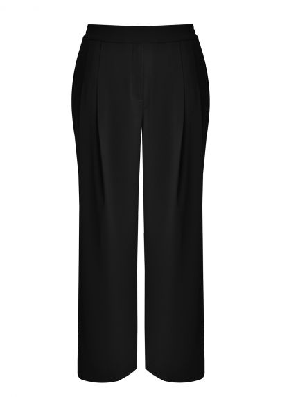 Wide-leg παντελόνι με πιέτες