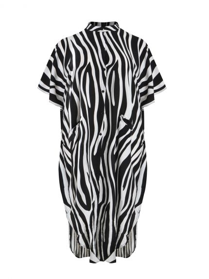 Zebra print cotton kaftan dress