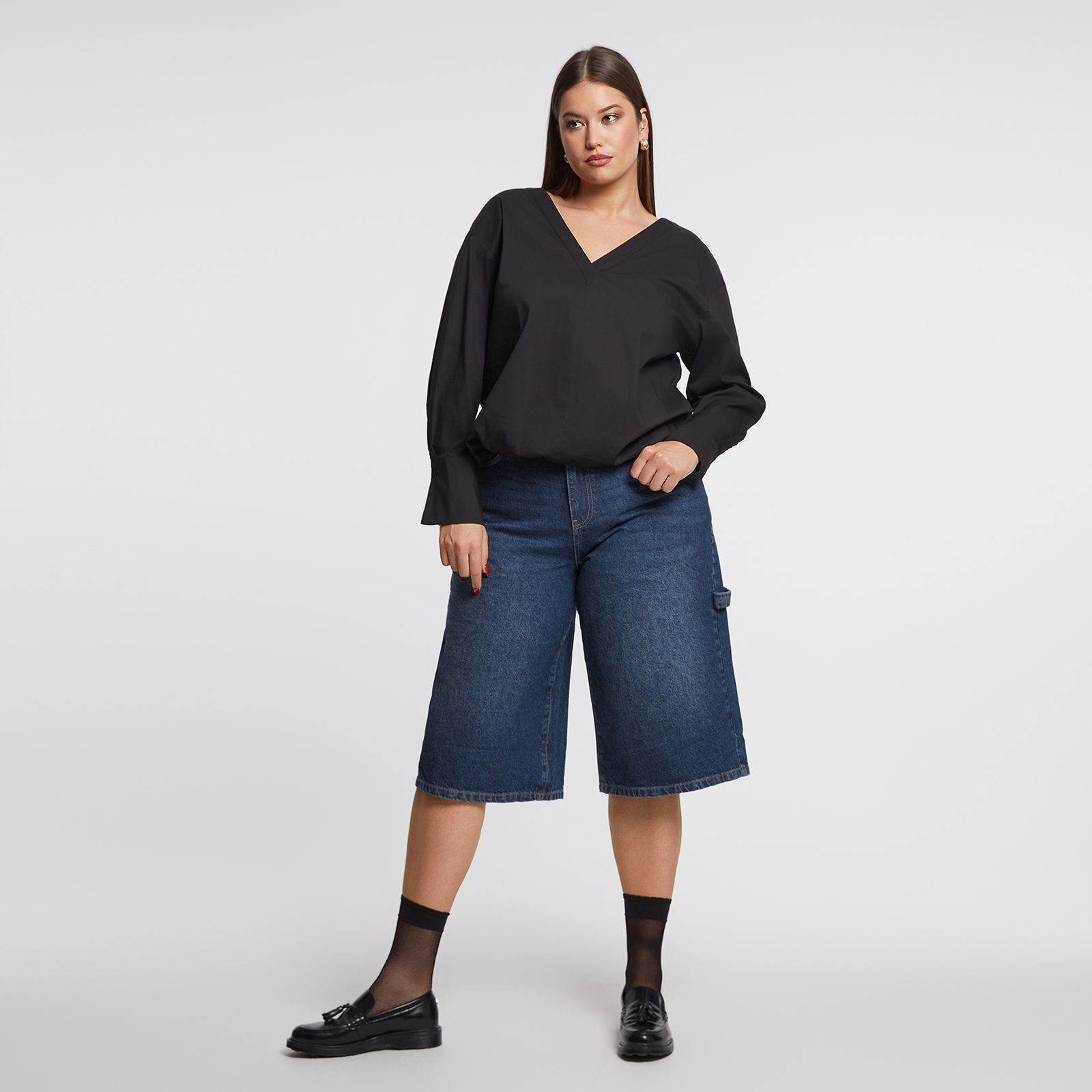 MAT FASHION Τζιν βερμούδα με utility λεπτομέρεια