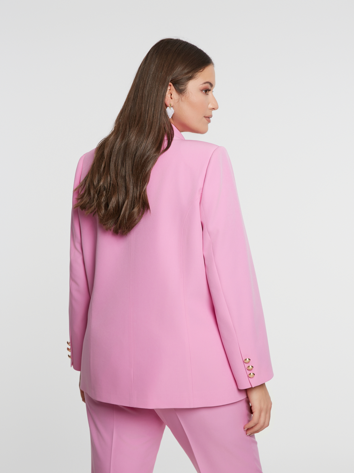 Σταυρωτό σακάκι με χρυσά κουμπιά φωτογραφία