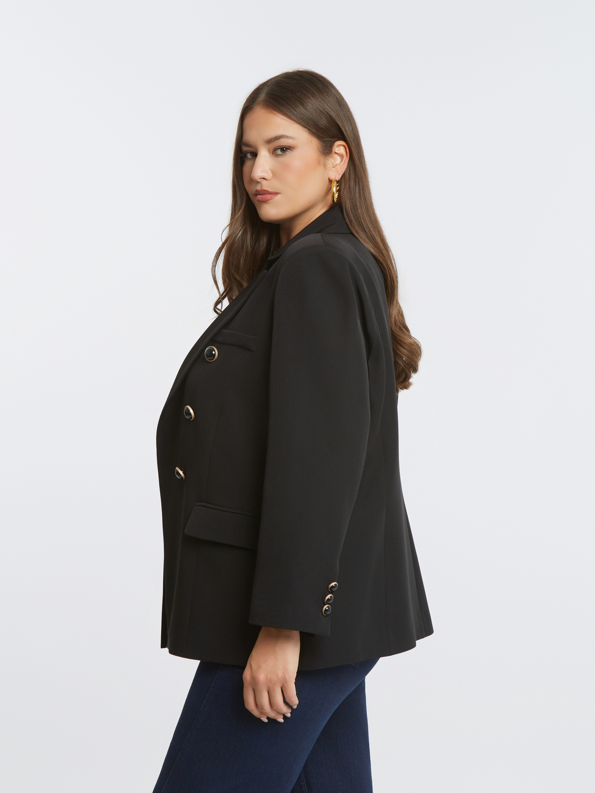 Σταυρωτό σακάκι με εμπριμέ φόδρα φωτογραφία