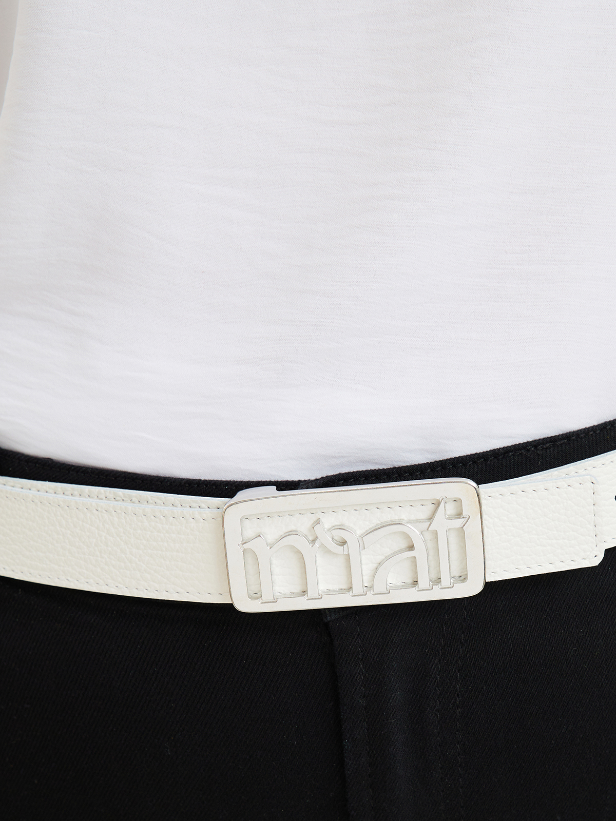 Ζώνη δερμάτινη double face με mat αγκράφα φωτογραφία