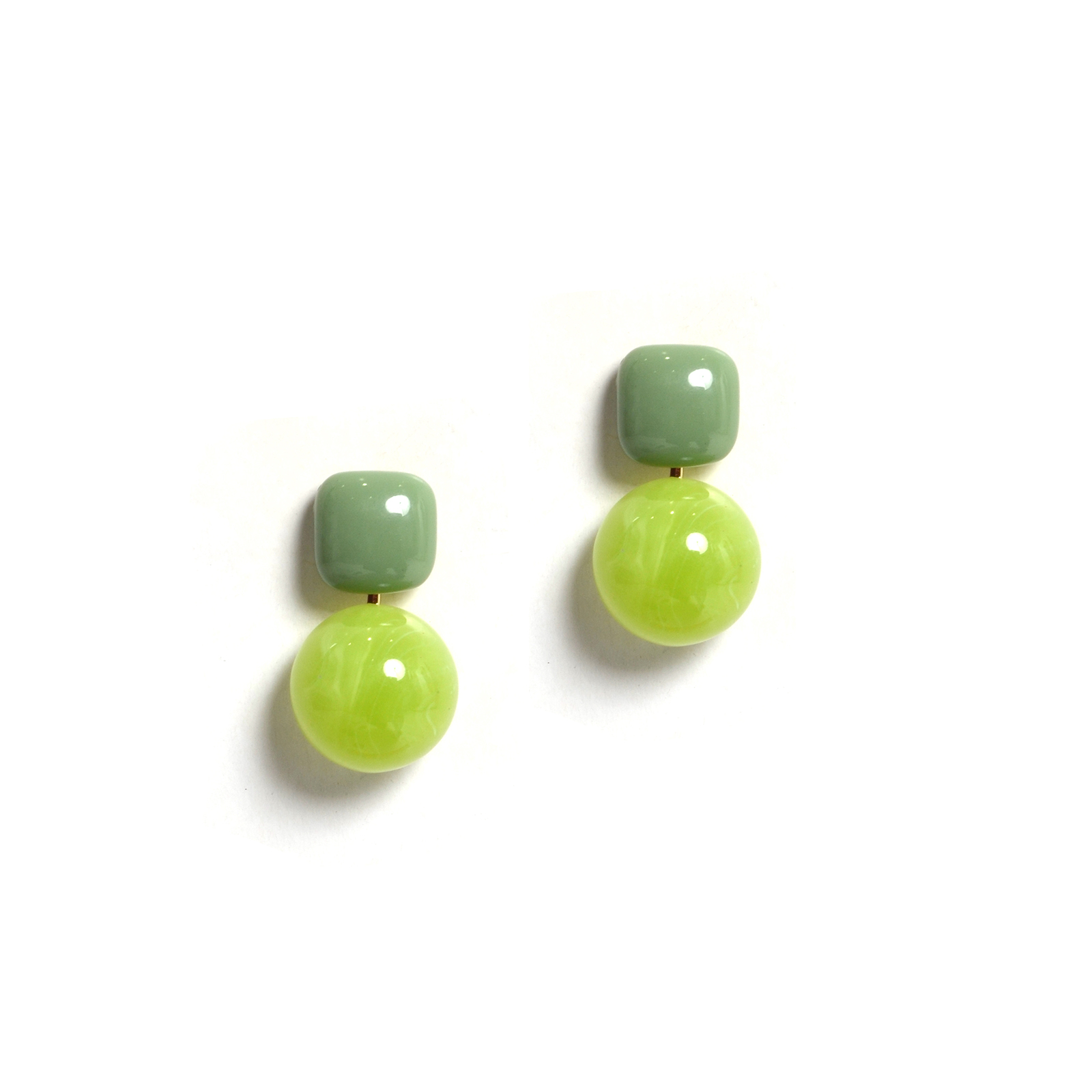 MAT FASHION Σκουλαρίκια με bold διπλές πέτρες