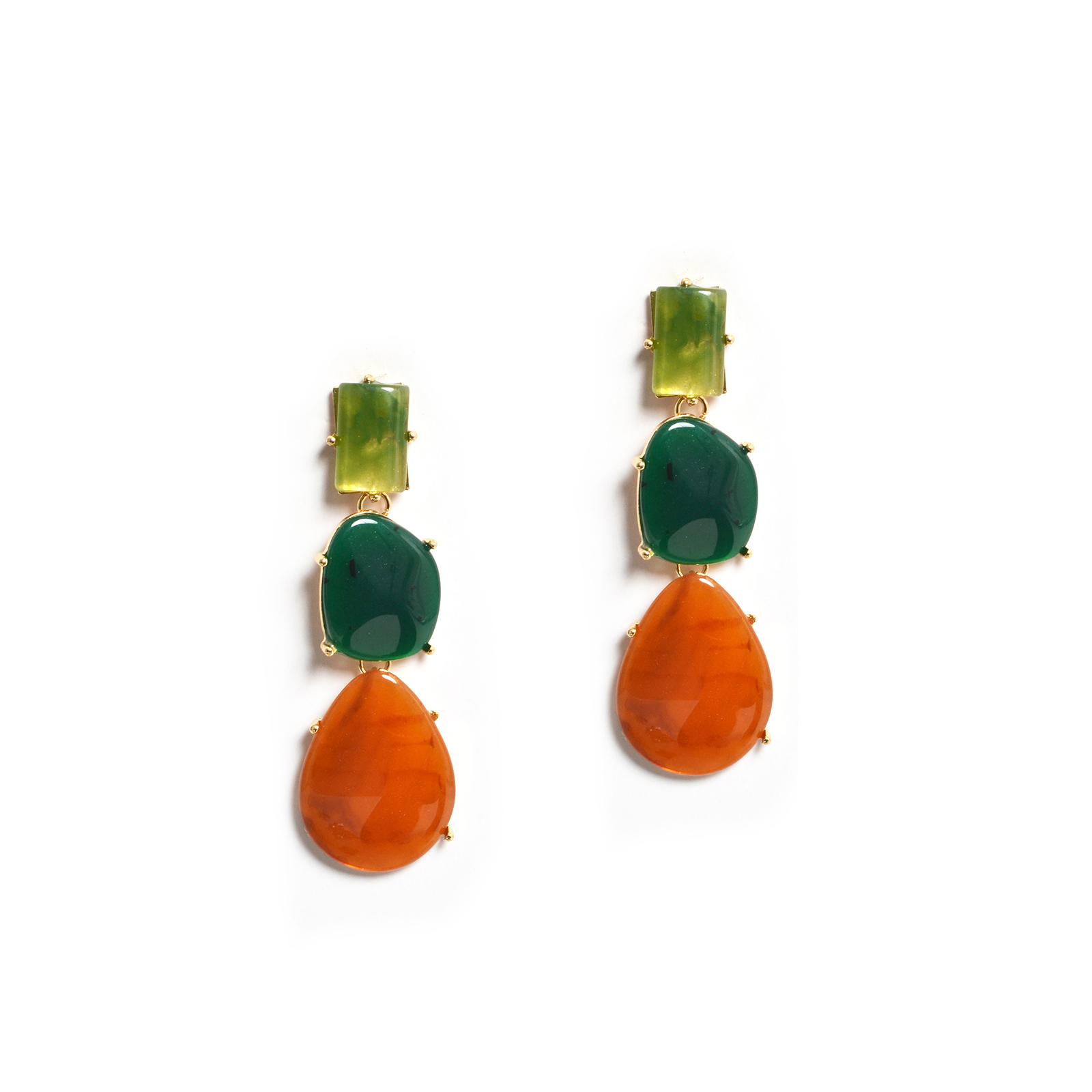 Multicolor stone drop earrings