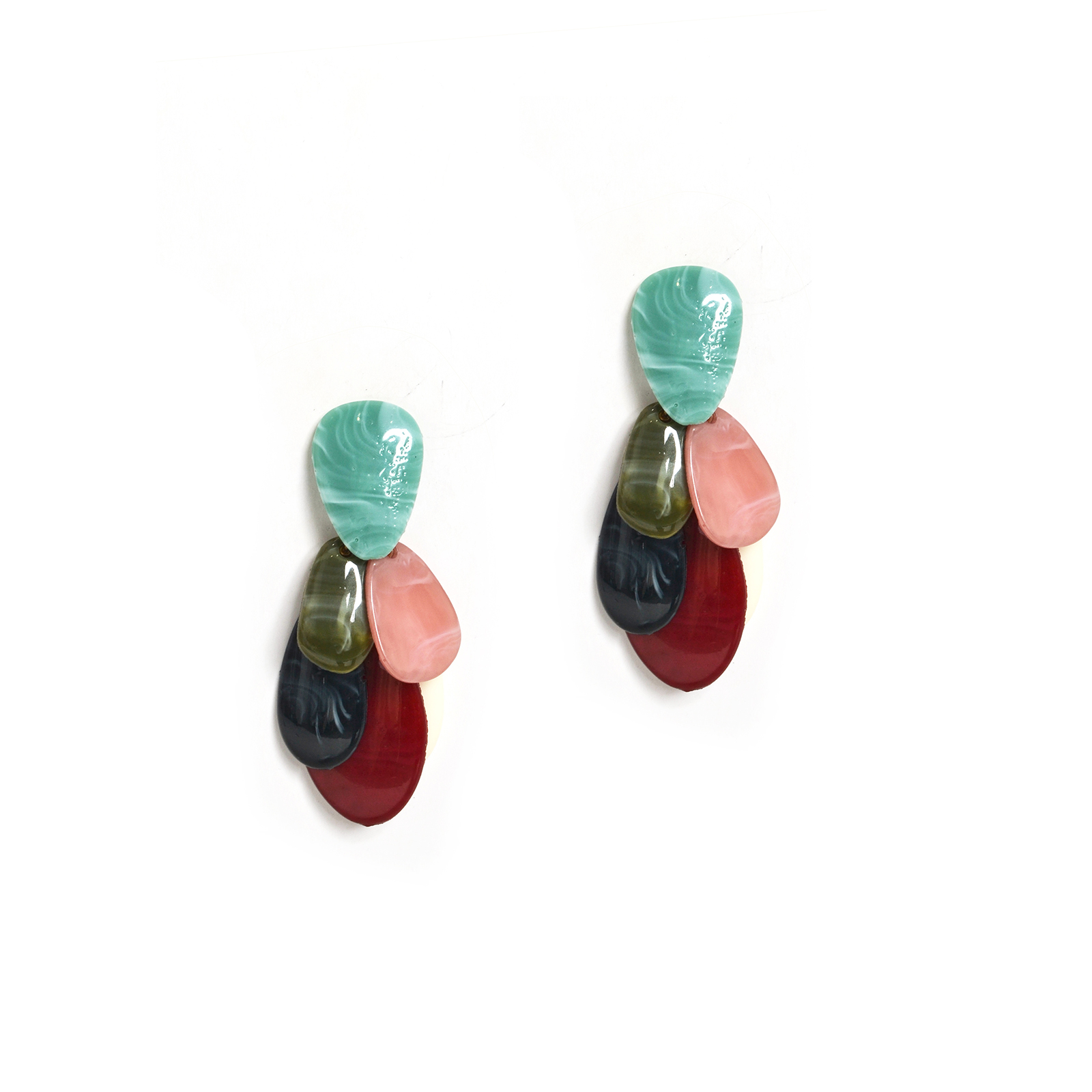 Multi‑colour drop earrings