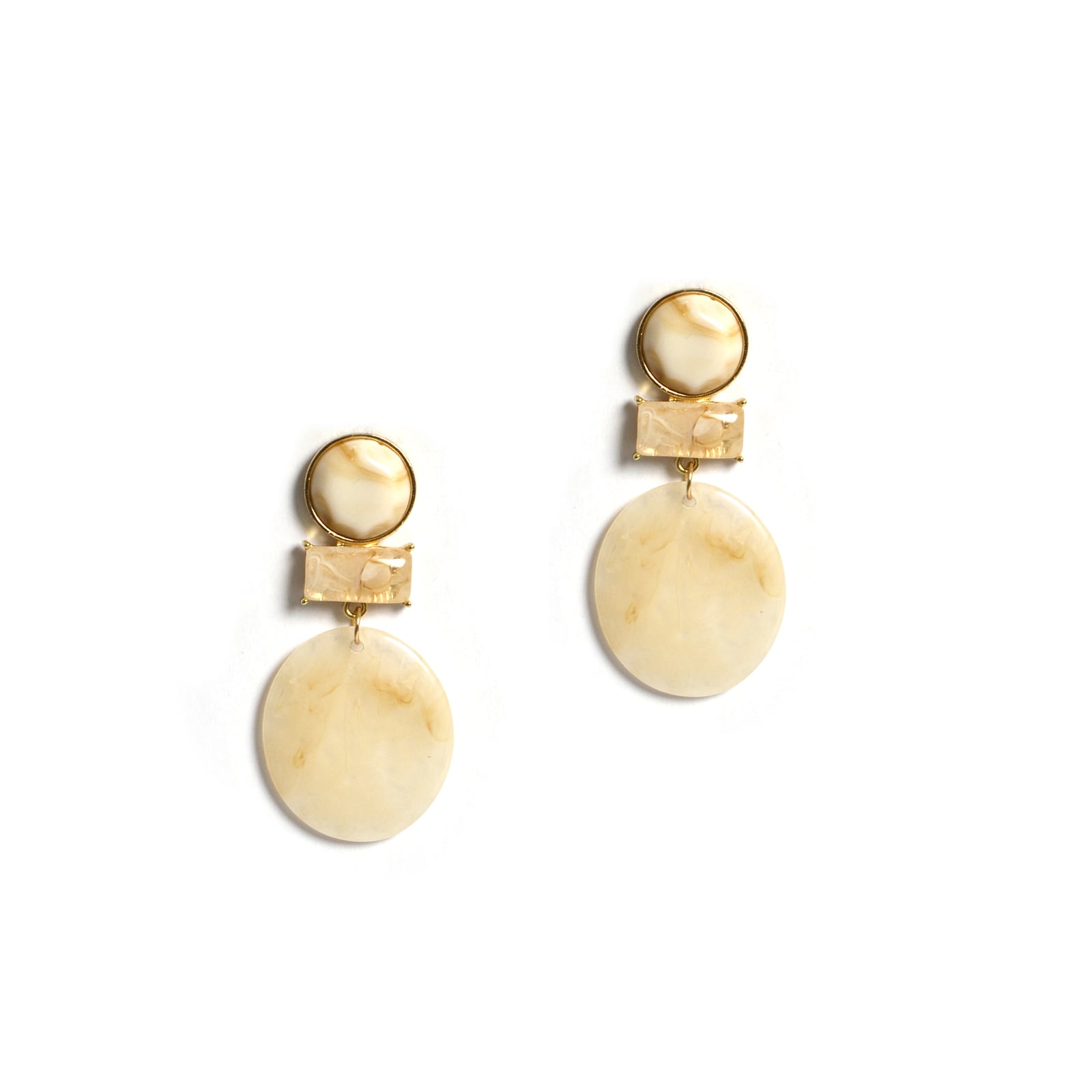 MAT FASHION Σκουλαρίκια κρεμαστά σε natural απόχρωση