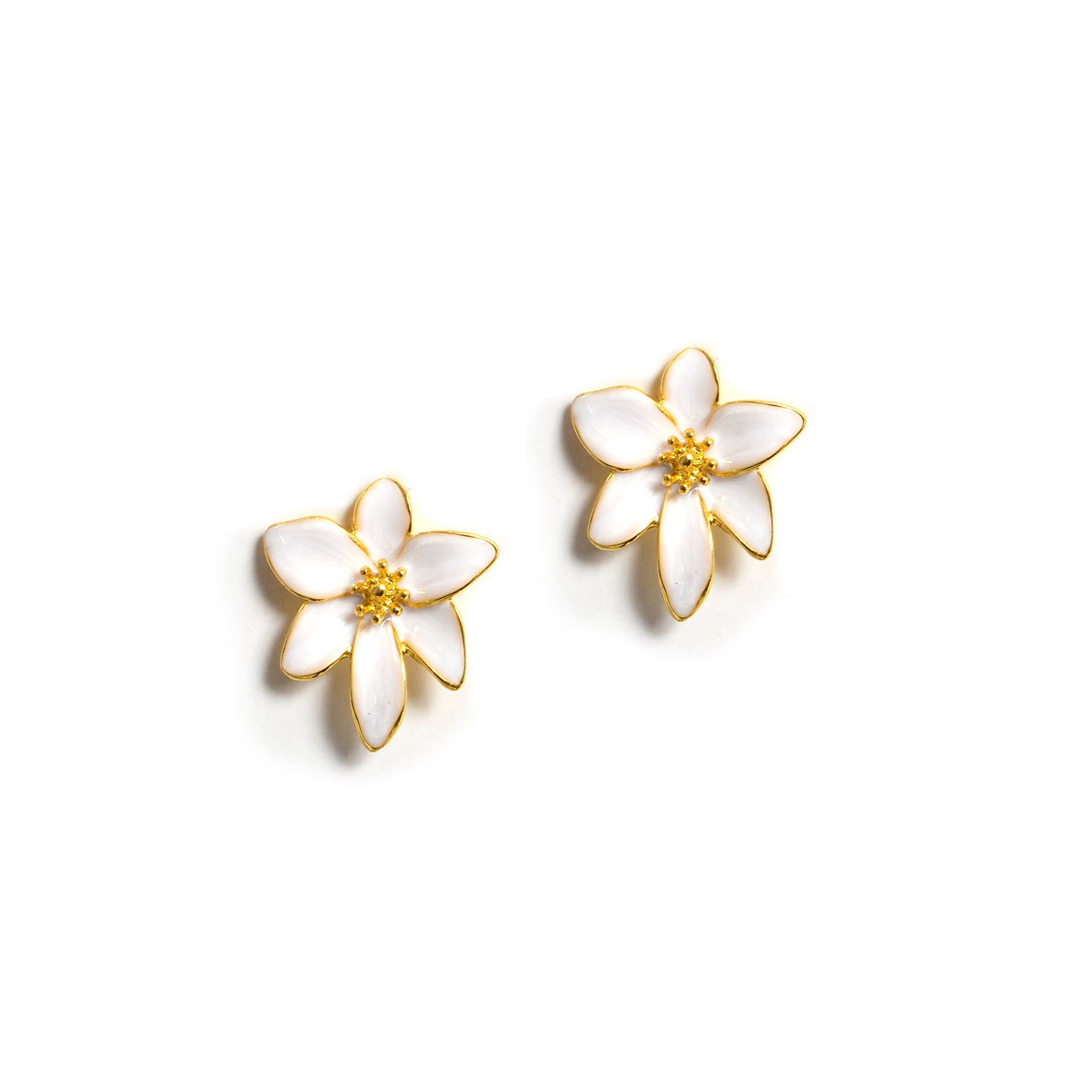 Gold-tone flower earrings