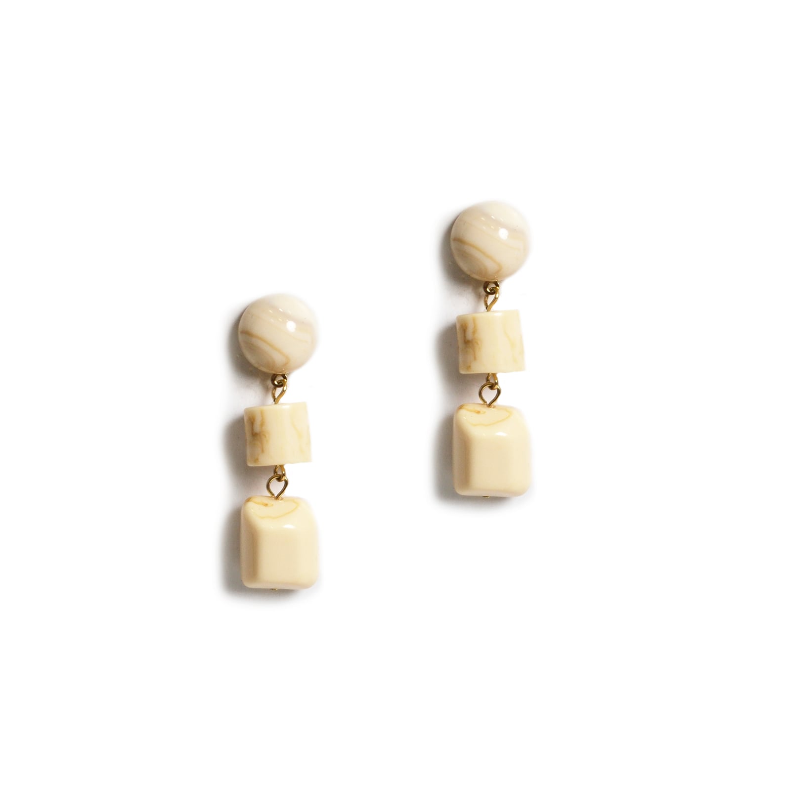 MAT FASHION Σκουλαρίκια κρεμαστά με μαρμαρωμένο εφέ