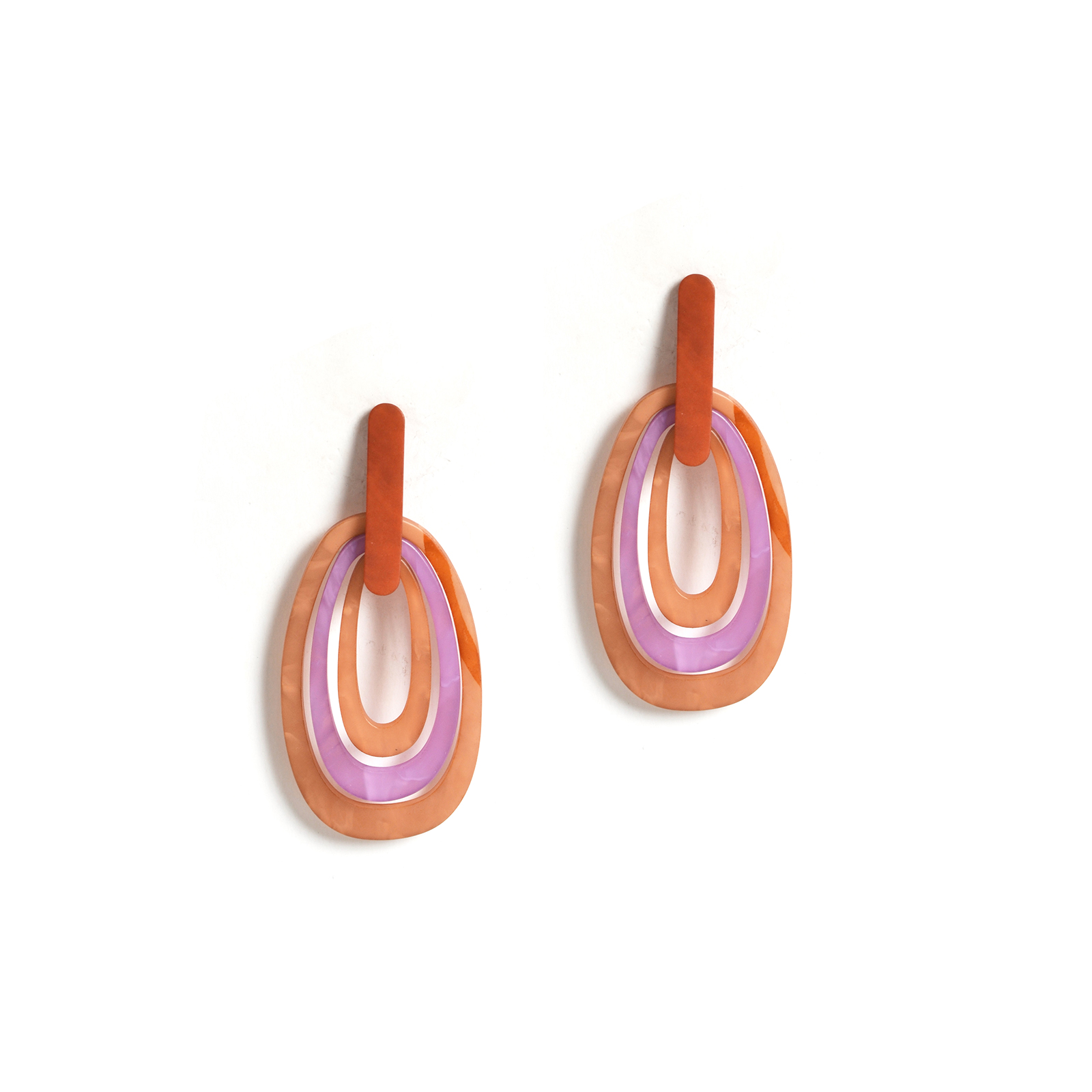 Vintage σκουλαρίκια με διχρωμία