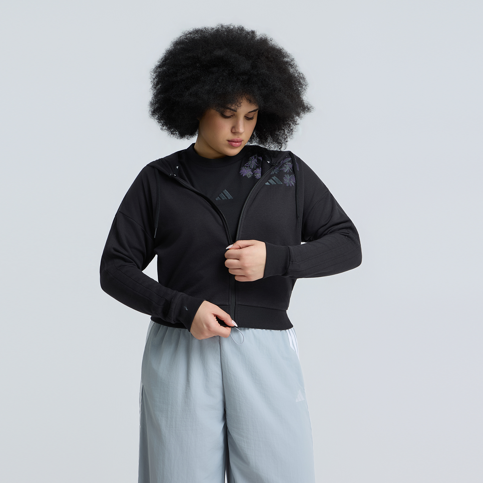 Essentials French Terry 3-Stripes Full-Zip Hoodie