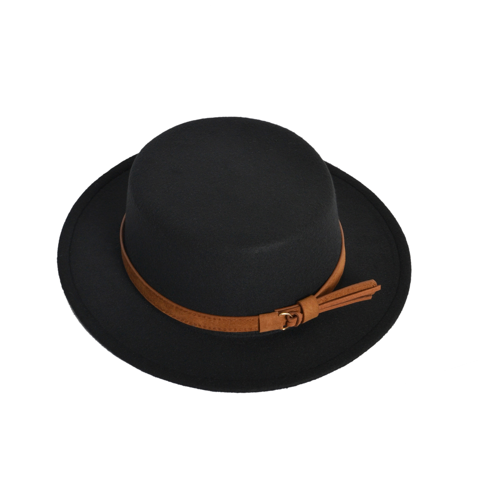 Fedora hat with suede trim