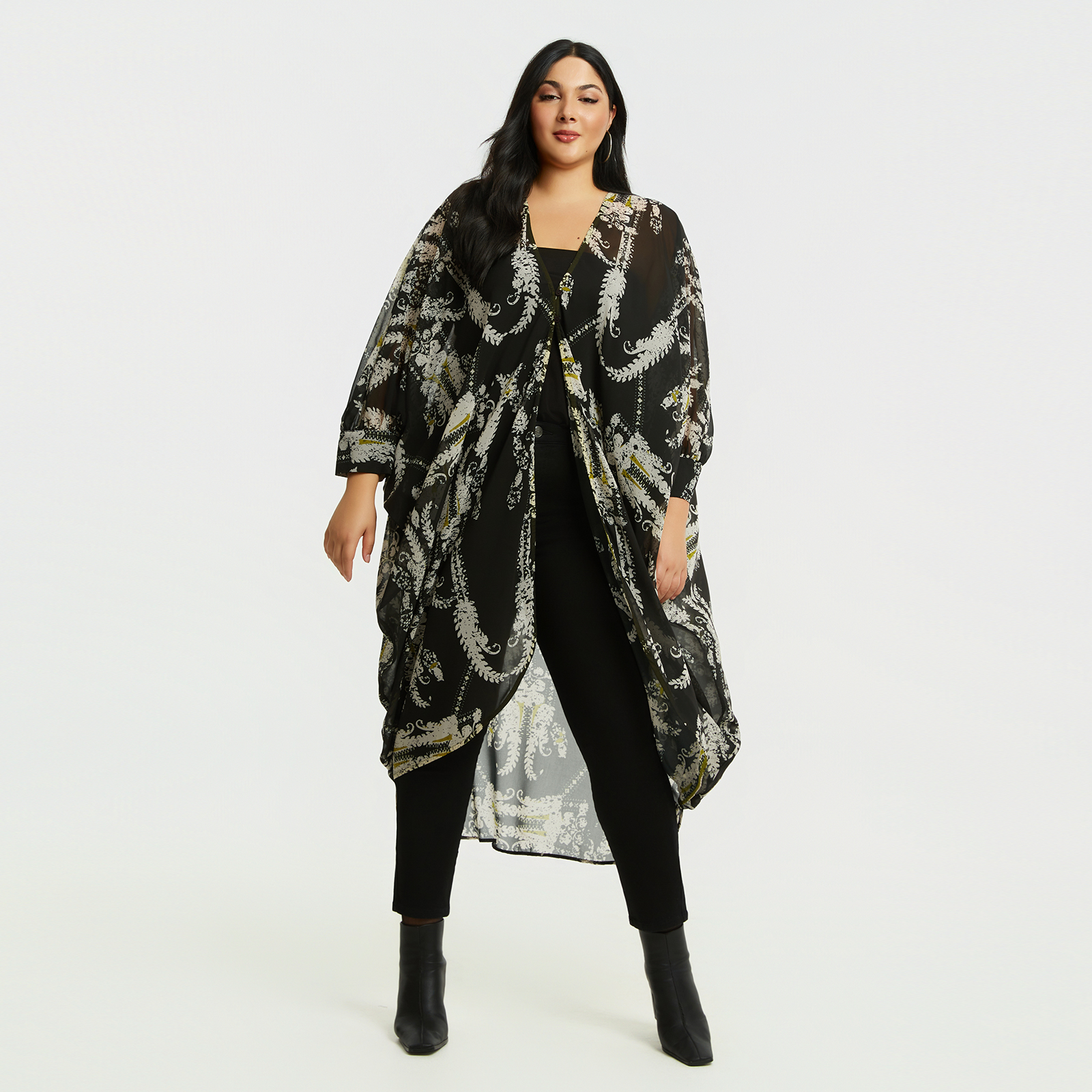 MAT FASHION Κιμονό eco-chic με boho σχέδιο και δέσιμο