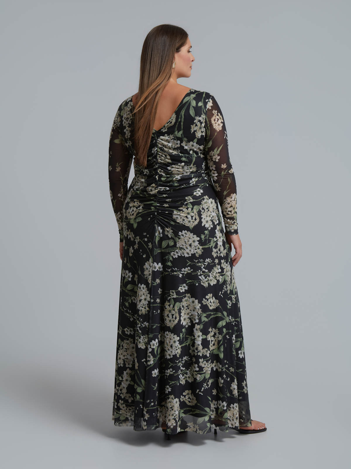  Maxi φόρεμα από mesh με floral print - 5